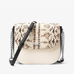 Michael Kors Mott Snake-Embossed Leather Dome
Crossbody Bag